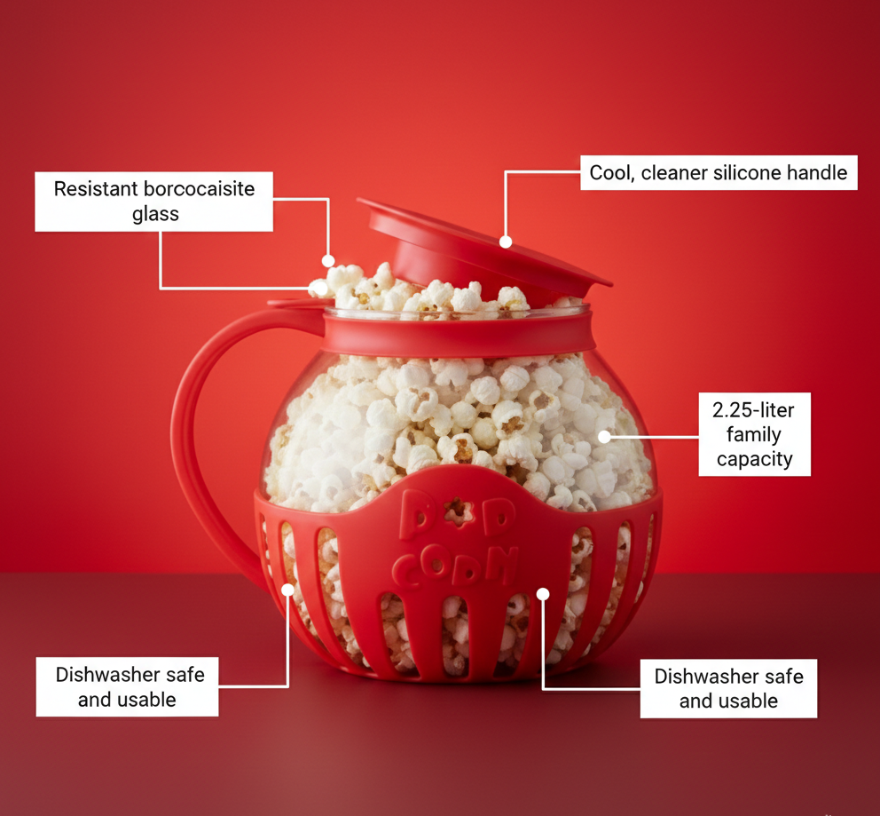 Microwave Glass Popcorn Popper